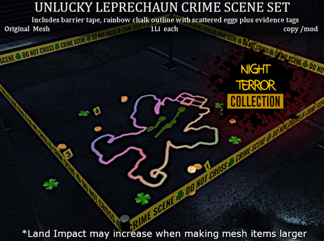 Second Life Marketplace - LOVE - UNLUCKY LEPRECHAUN CRIME SCENE